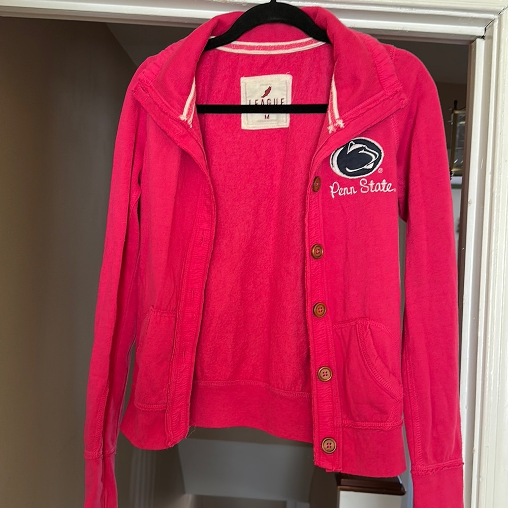 Penn state pink button up sweatshirt